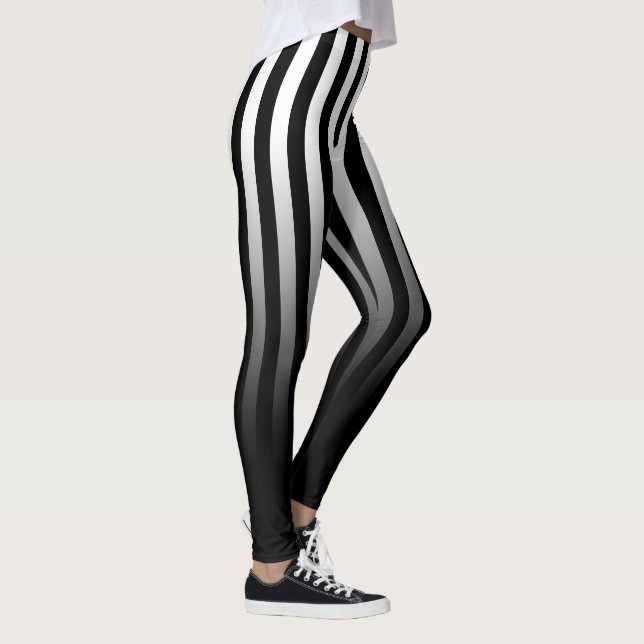 Blancs Noir Fade vers Leggings Noirs (Droite)