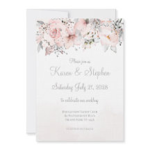 Blancs Peony Silver Eucalyptus Faire-part de maria