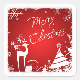 Blancs rouges Joyeux cerf de Noël, Stickers Snowfl