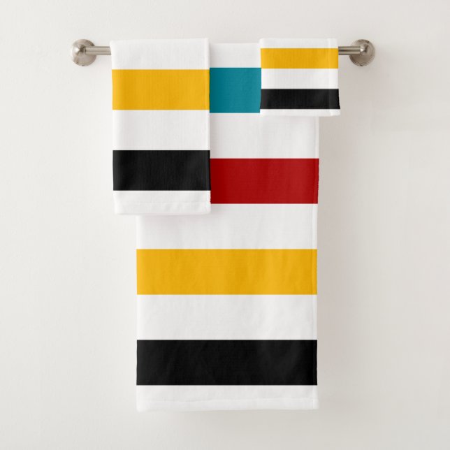 Blancs, turquoise, rouge, jaune et noir (En situation)