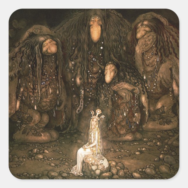 Bland Tomtar och Troll Quadratischer Aufkleber (Vorderseite)