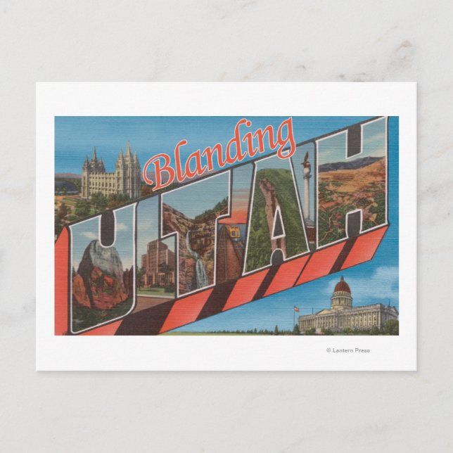 Blanding, Utah - Große Buchstabenszenen Postkarte (Vorderseite)
