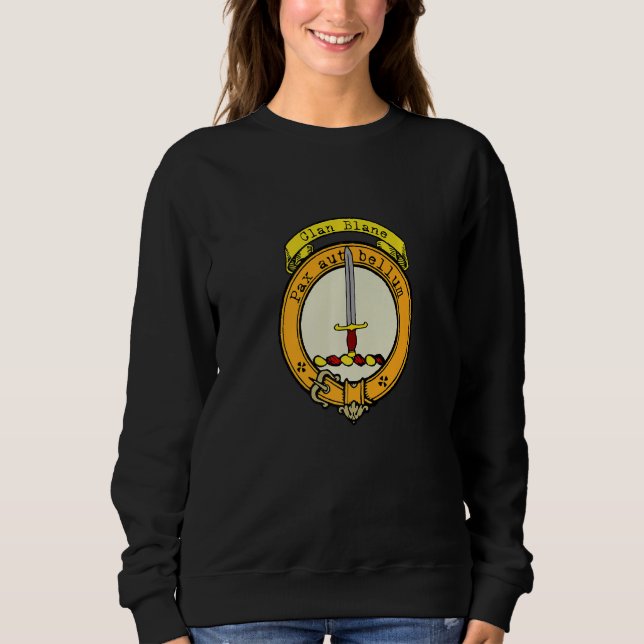 Blane Clan Scottish Crest and Tartan   Sweatshirt (Vorderseite)
