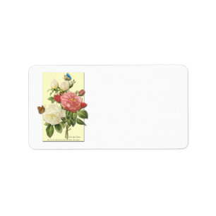 Blank-Address-Labels für botanische weiße Rote Ros Adressaufkleber
