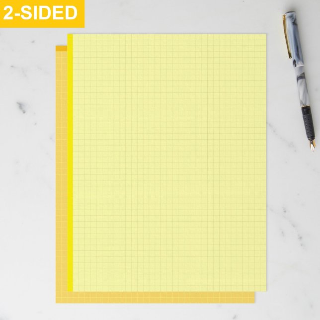 Blank Aesthetic Yellow Graph Papers (Grid Squared) Briefbogen (yellow engineering graph paper, quad ruled paper for drafting)