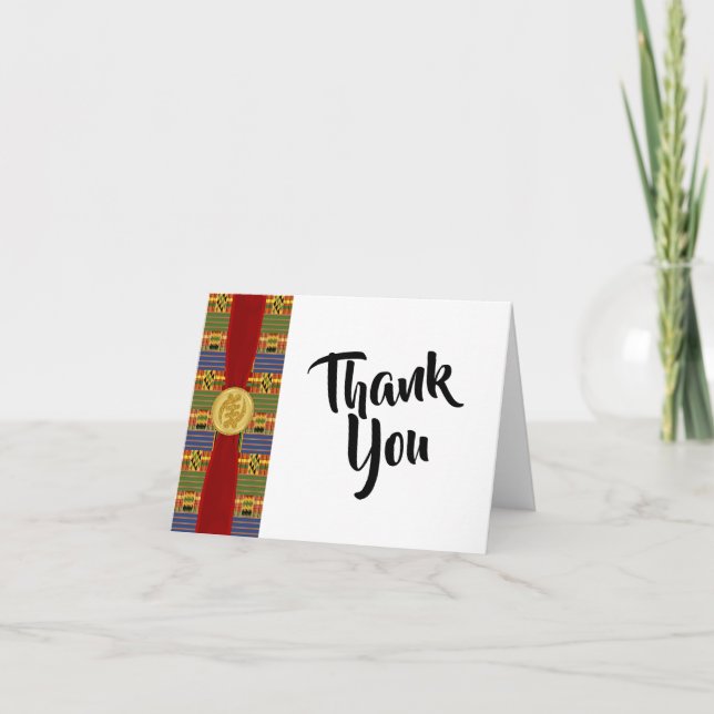 Blank African Kente K84 Dankeschön Karte (Vorderseite)