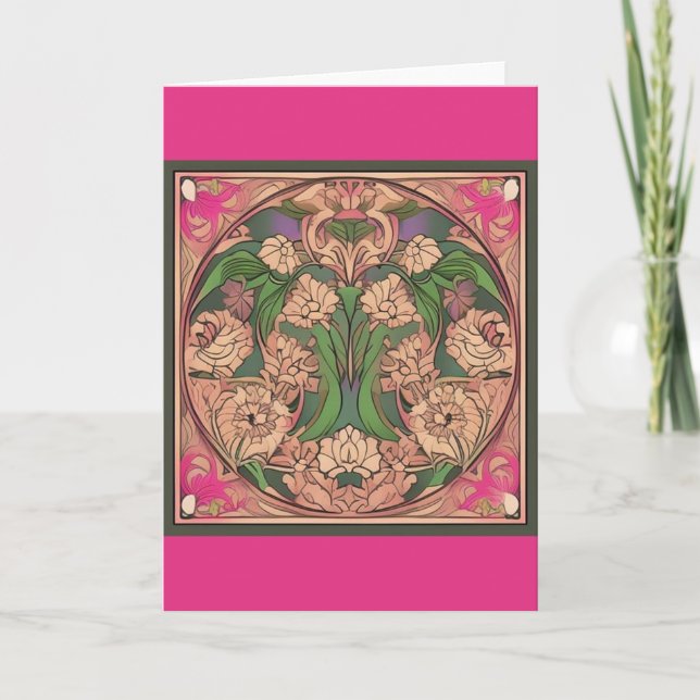 Blank art nouveau 10 Grußkarte Karte (Vorderseite)
