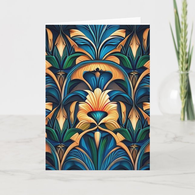 Blank art nouveau 11 Grußkarte Karte (Vorderseite)