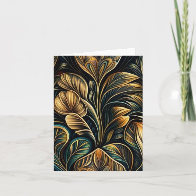 Blank art nouveau 14 Grußkarte Karte (Vorderseite)