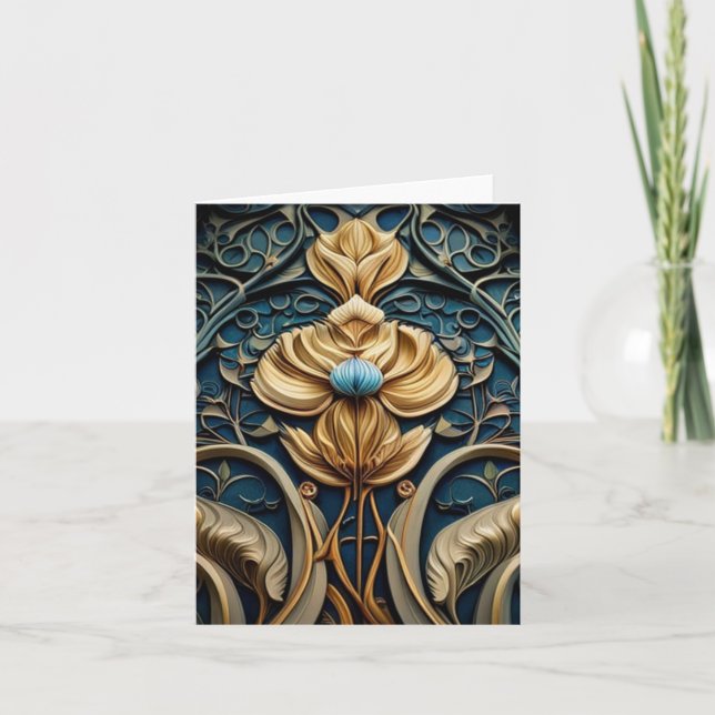 Blank art nouveau 1 Grußkarte Karte (Vorderseite)