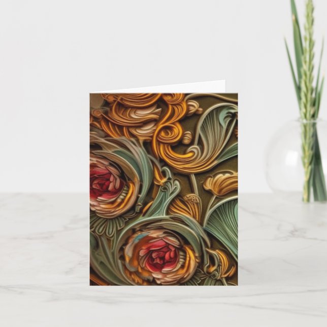 Blank art nouveau 6 Grußkarte Karte (Vorderseite)