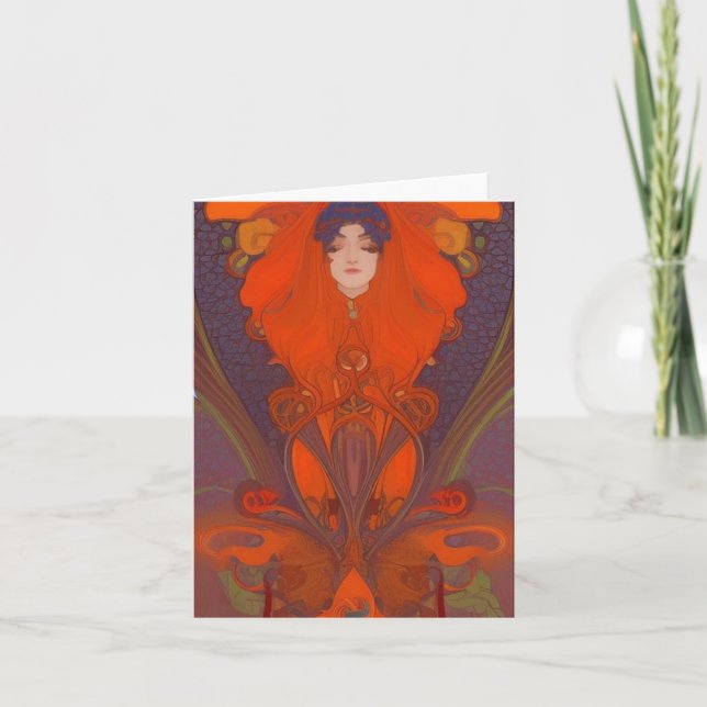 Blank art nouveau 9 Grußkarte Karte (Vorderseite)