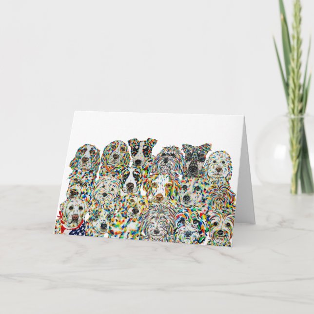 Blank Artistic Dogs Card Karte (Vorderseite)