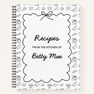 Blank B&W Cookbook Write Your Own Favorite Recipe  Notizbuch