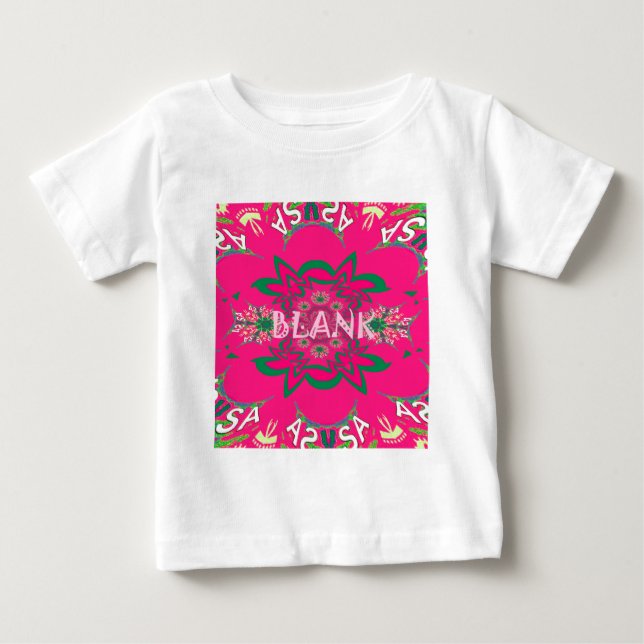 Blank Baby Vivid Pink Lila Shade Monogram Baby T-shirt (Vorderseite)