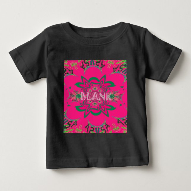 Blank Baby Vivid Pink Lila Shade Monogram Baby T-shirt (Vorderseite)