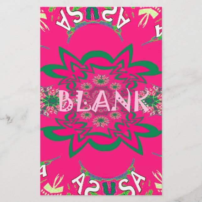 Blank Baby Vivid Pink Lila Shade Monogram Briefpapier (Vorderseite)