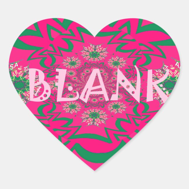 Blank Baby Vivid Pink Lila Shade Monogram Herz-Aufkleber (Vorderseite)