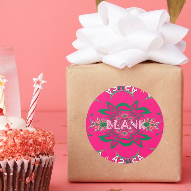 Blank Baby Vivid Pink Lila Shade Monogram Runder Aufkleber (Party)