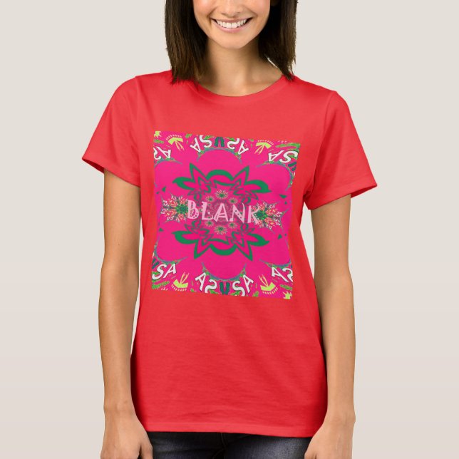 Blank Baby Vivid Pink Lila Shade Monogram T-Shirt (Vorderseite)