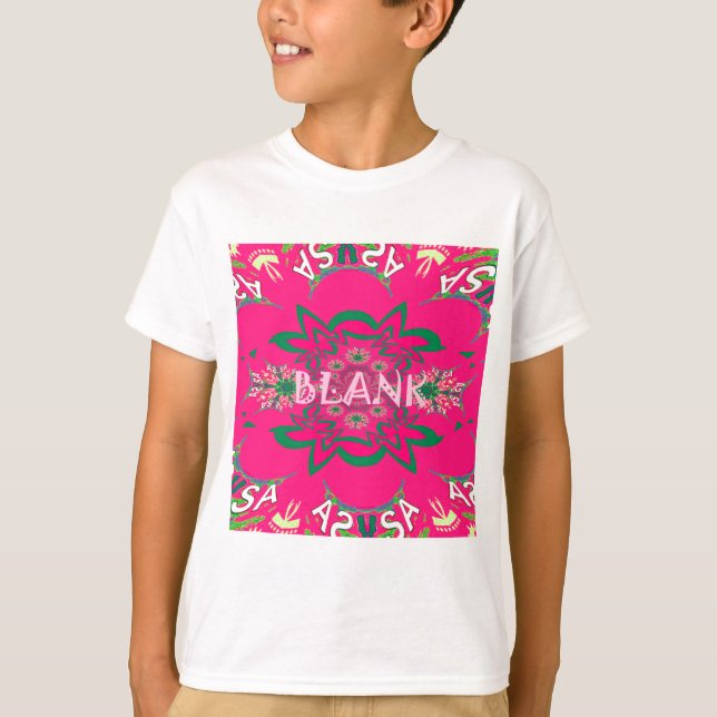 Blank Baby Vivid Pink Lila Shade Monogram T-Shirt (Vorderseite)