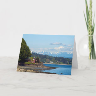 Blank Beach und Olympische Berge Karte