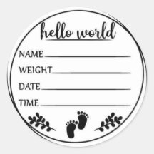 Blank Birth Stats