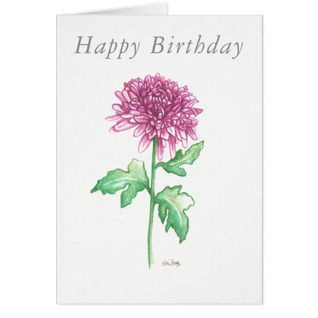 Blank birthday card novembre birth flowers (Devant)