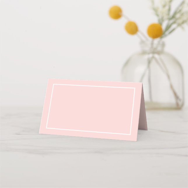 Blank Blush Pink und White Wedding Platzkarte (Vorderseite)