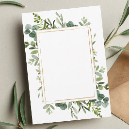 Blank Botanical Gold Greenery Einladung