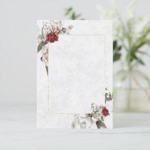 Blank Budget Blumenzwiebeln in Rot und Nebel Hochz Einladung