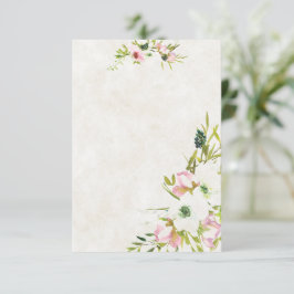 Blank Budget Blush and White Bloral Hochzeit Einladung