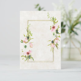 Blank Budget Blush and White Bloral Hochzeit Einladung