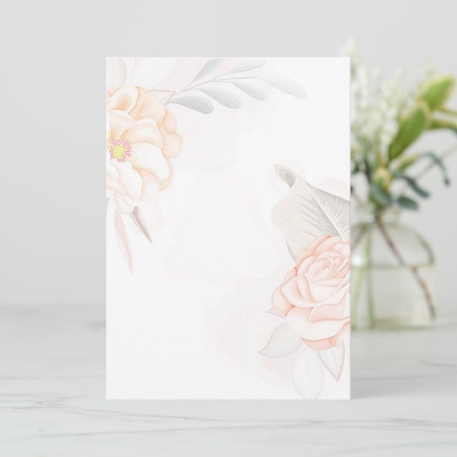 Blank Budget Blush pink roses Hochzeit Einladung (Stehend Vorderseite)
