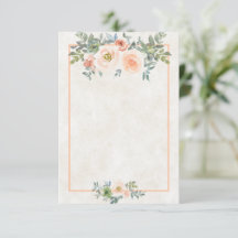 Blank Budget Blush und grüne Blumen Hochzeit Invi