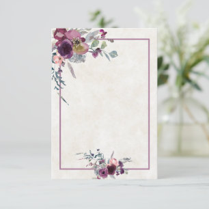 Blank Budget Burgundy und rosa Blumenhochzeit Inv Einladung