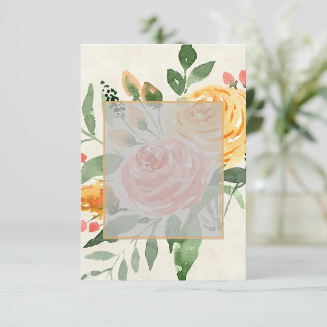 Blank Budget Elegante Hochzeit Einladung (Stehend Vorderseite)