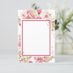 Blank Budget Fantastische rosa Blumenhochzeit Invi Einladung