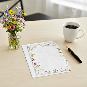 Blank Budget Garten Blumenhochzeit  Einladung