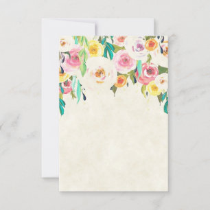 Blank Budget Hübsch Pastellblumen Hochzeit Einladung