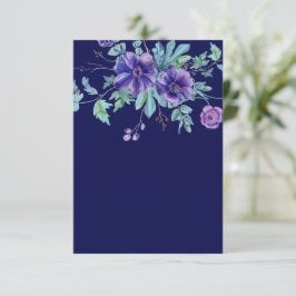 Blank Budget Lila und blau Blumen Hochzeit Einladung