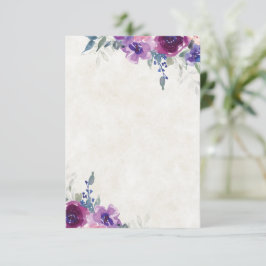 Blank Budget lila und mauve Blumen Hochzeit Einladung