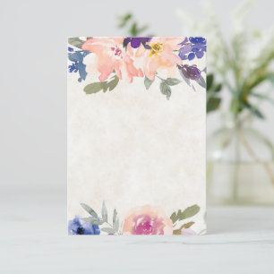 Blank Budget Orange und Blumen Hochzeit Einladung