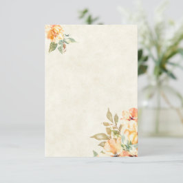 Blank Budget Orange und gelbe Blumenhochzeit Einladung