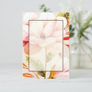 Blank Budget Rosa Blumenhochzeit Einladung