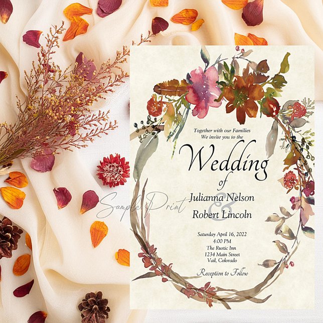 Blank Budget Watercolor Boho Blumenhochzeit Einladung (Von Creator hochgeladen)