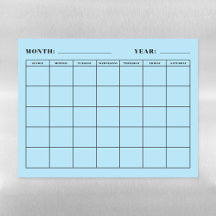 Blank Calendar Monthly Einfache Kühlschrankmagnete