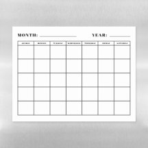 Blank Calendar Monthly Einfache Kühlschrankmagnete