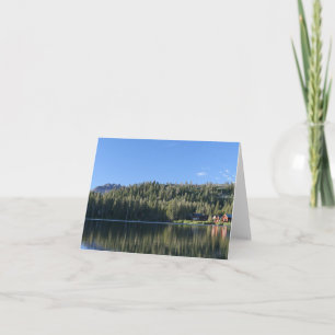 Blank Card, Bergsee, Hütten, Wald Dankeskarte