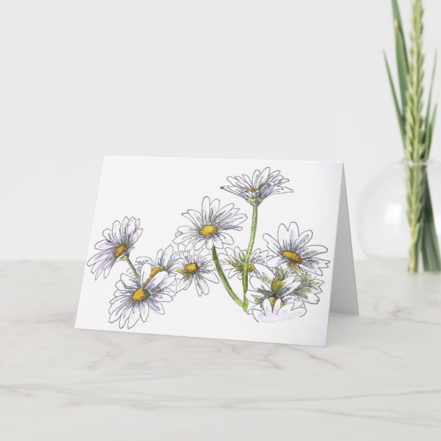 Blank Card Daisies Dankeskarte (Vorderseite)
